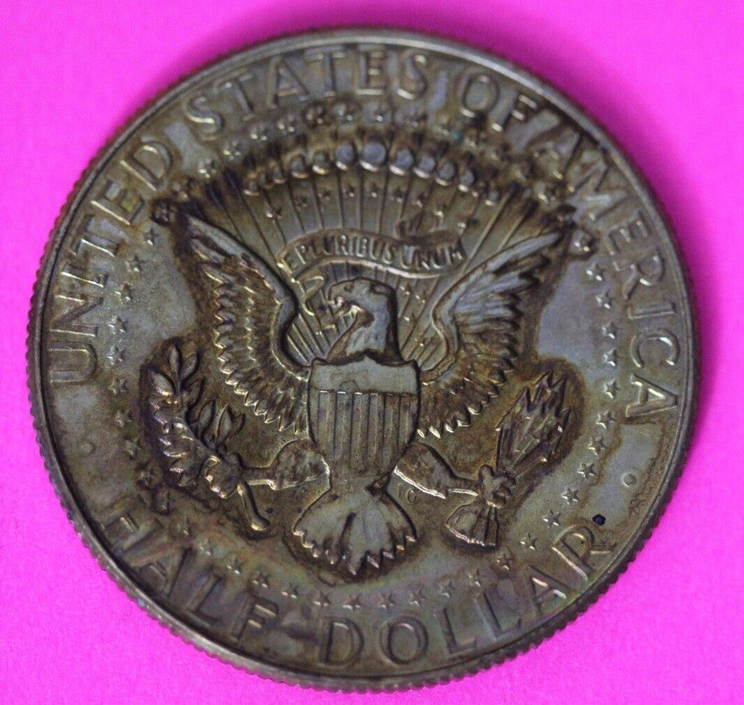Rainbow Toned 1967 P John F Kennedy Silver Half Dollar Exact Gem Coin Shown 44