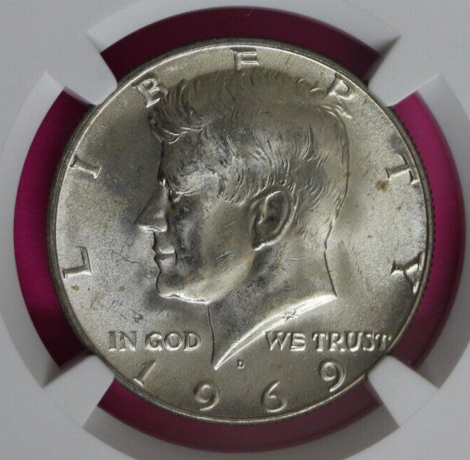 1969 D MS 64 Kennedy Half Dollar NGC Graded Certified Authentic Slab Silver 1369
