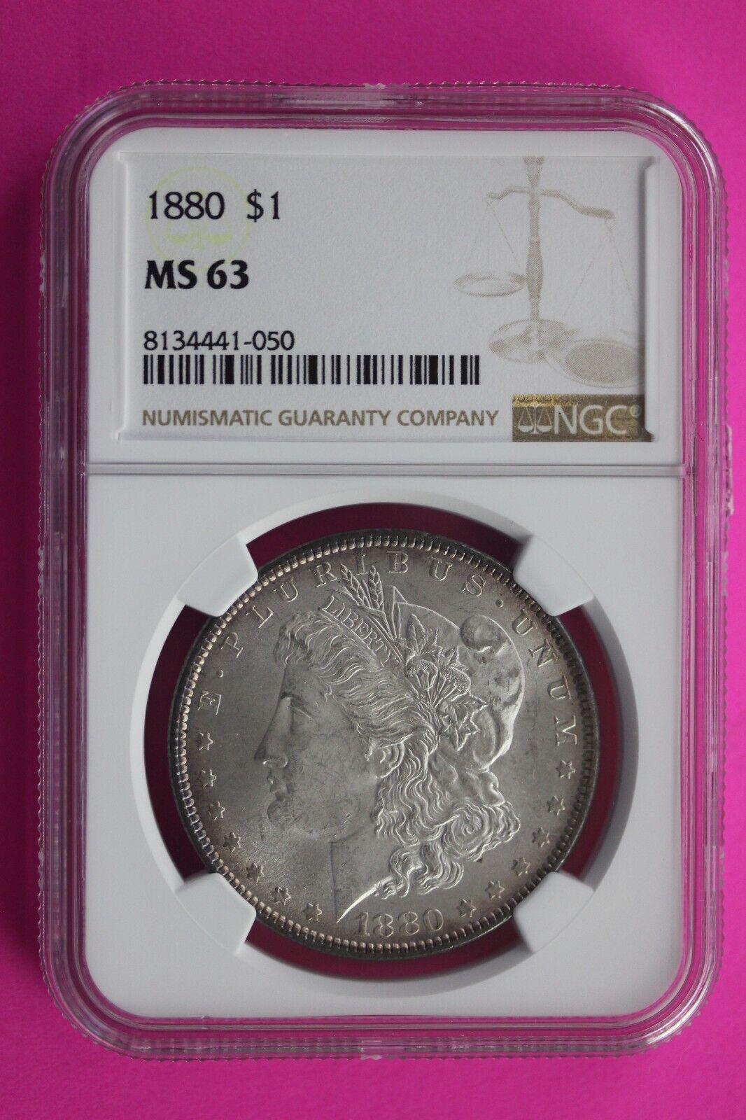 1880 P MS 63 Liberty Morgan Silver Dollar NGC Certified Slab Free Shipping 693