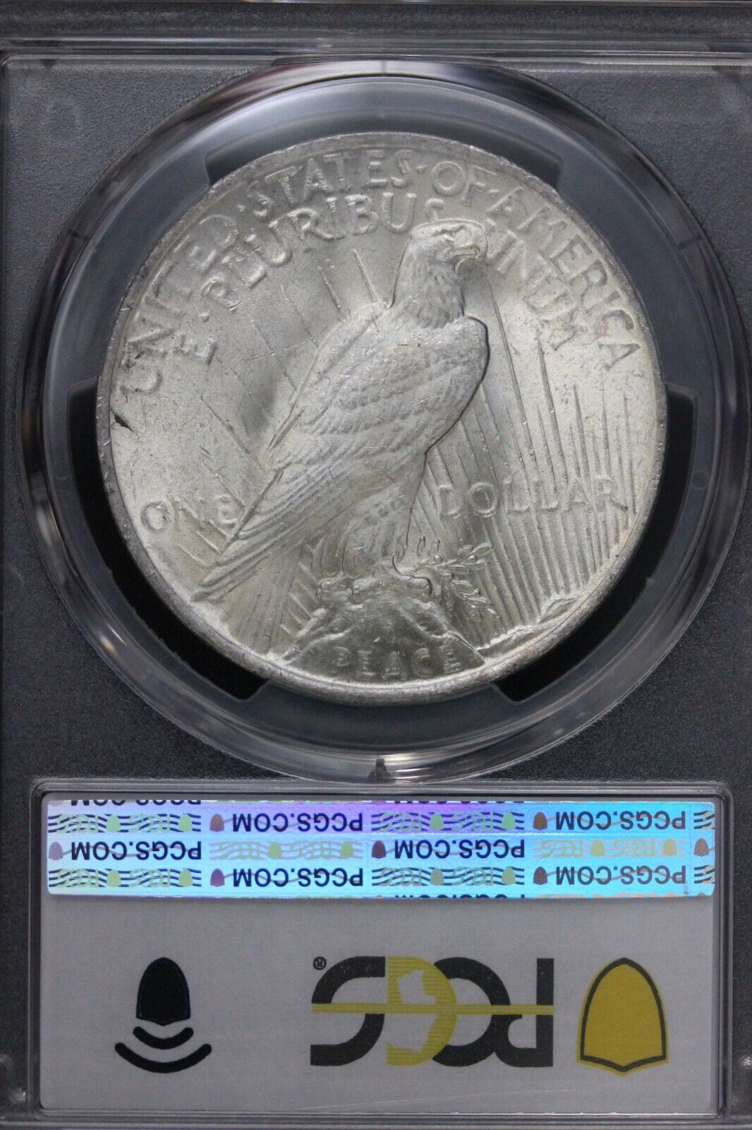 Toned 1923 P MS 63 Peace Silver Dollar PCGS Graded Certified Authentic Slab 51