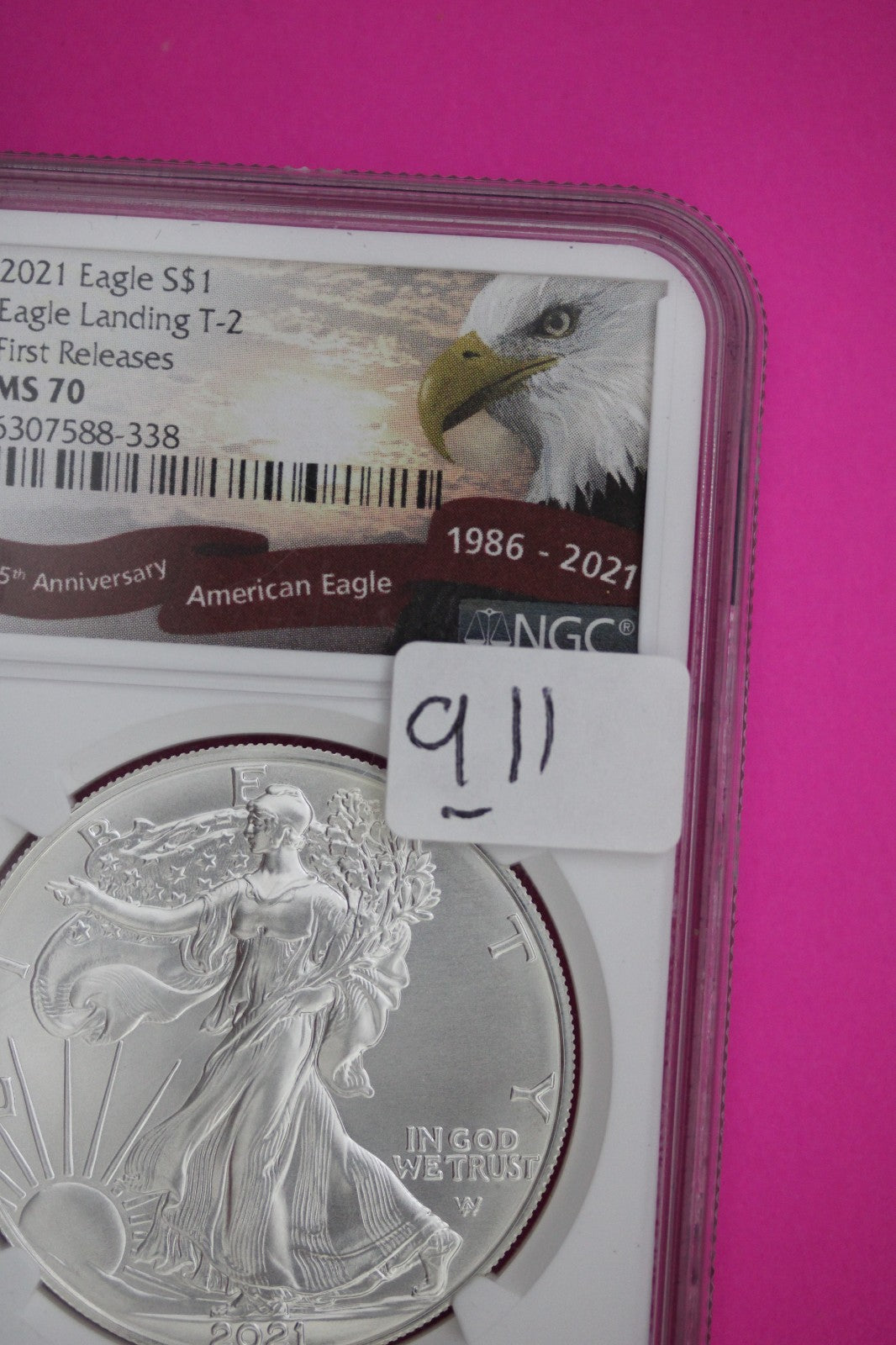 2021 T2 MS 70 Silver American Eagle 1 Ounce NGC Certified Graded Authentic 911