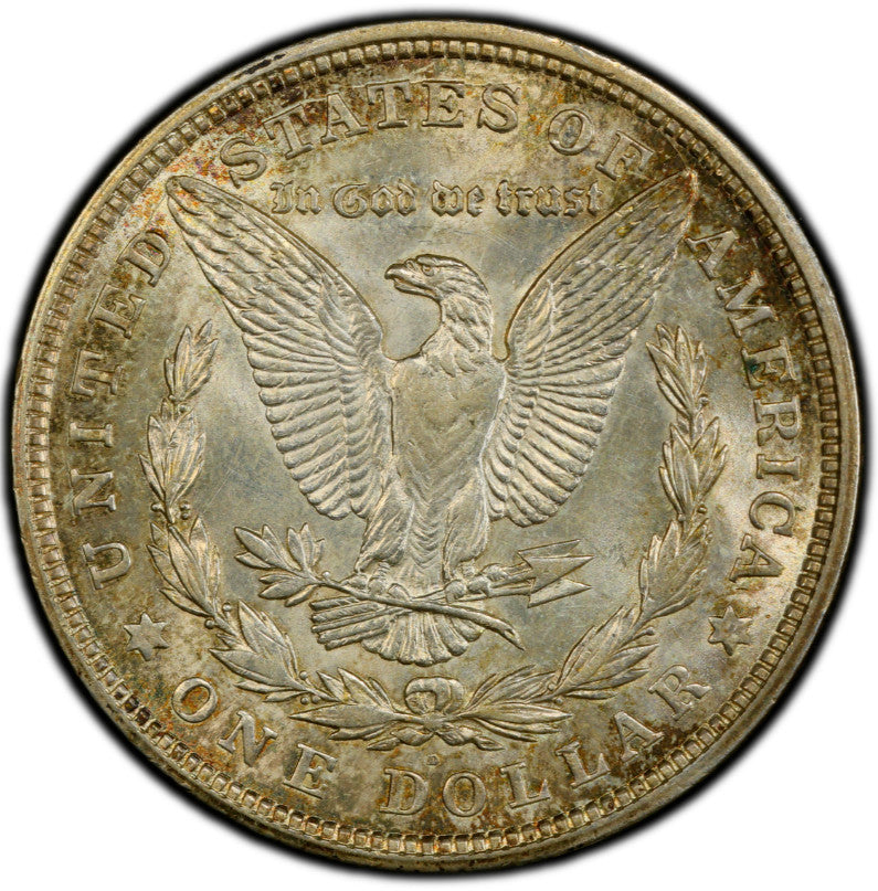 Toned 1921 D MS 62 Morgan Liberty Silver Dollar PCGS Certified Graded Slab 374