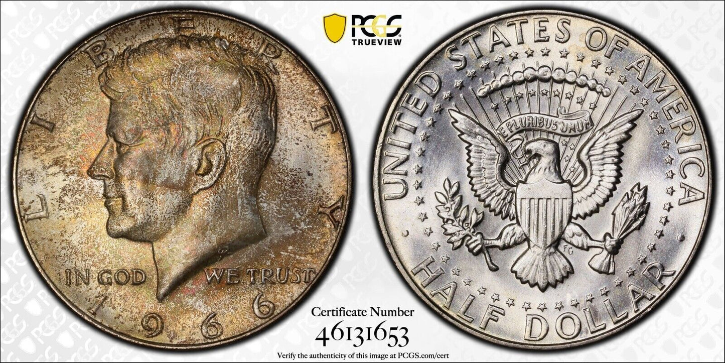Trueview 1966 P MS 66 John Kennedy Half Dollar PCGS Certified Graded OCE 27