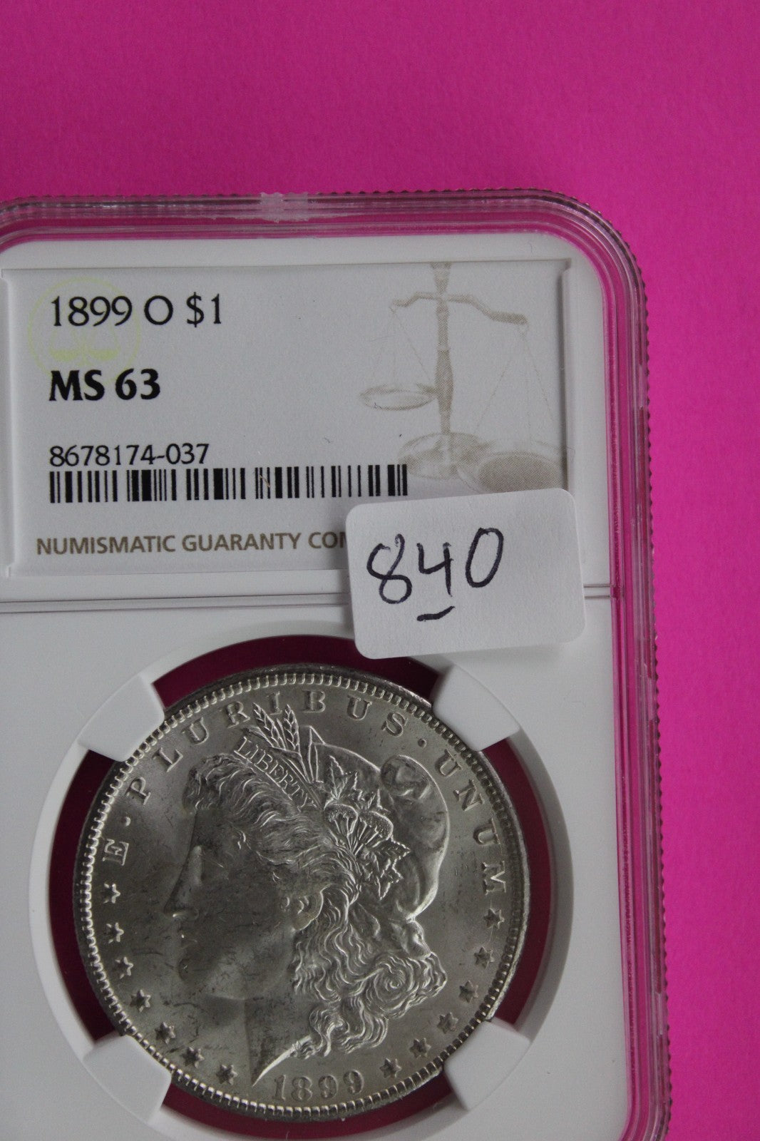 1899 O MS 63 Liberty Morgan Silver Dollar NGC Certified Graded Authentic 840