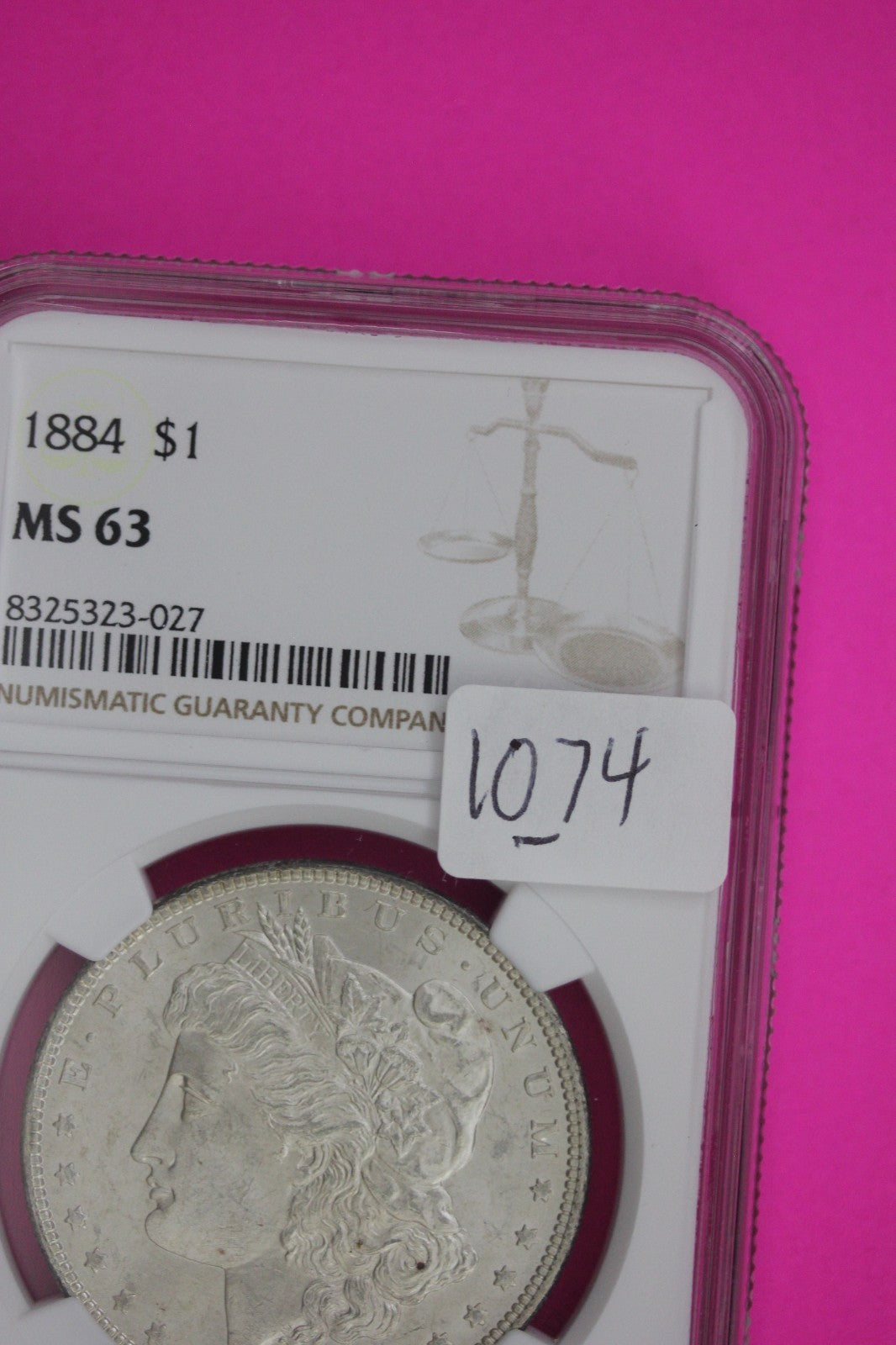 1884 P MS 63 Liberty Morgan Silver Dollar NGC Certified Graded Authentic 1074