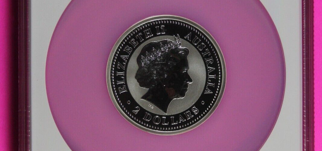 2000 MS 69 2 D Year Of The Dragon 2 OZ .999 Fine Silver Coin Australia NGC 7069