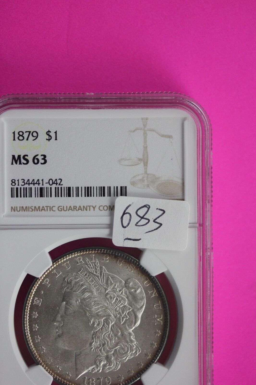 1879 P MS 63 Liberty Morgan Silver Dollar NGC Certified Slab Free Shipping 683