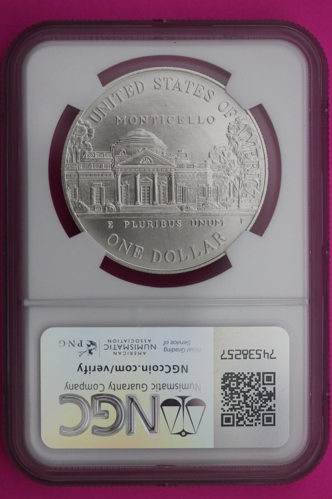 1993 P MS 69 BU Thomas Jefferson Commemorative Silver Dollar NGC Certified 296