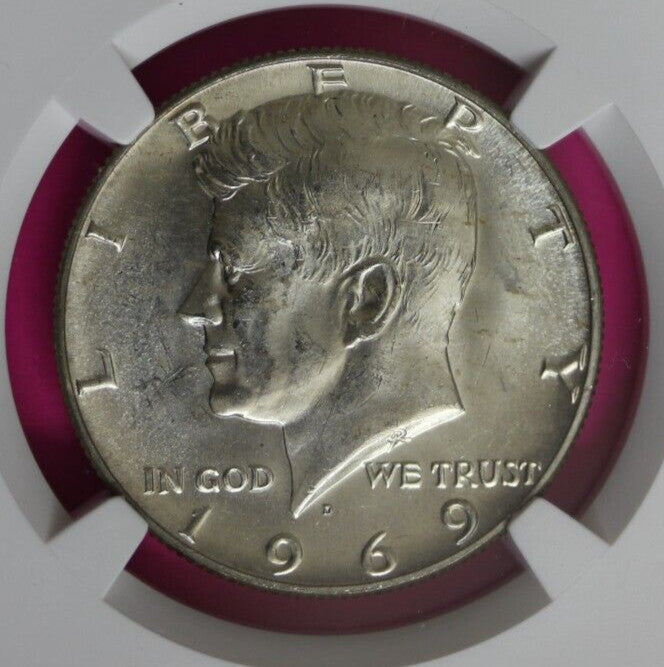 1969 D MS 64 Kennedy Half Dollar NGC Graded Certified Authentic Slab Silver 1370