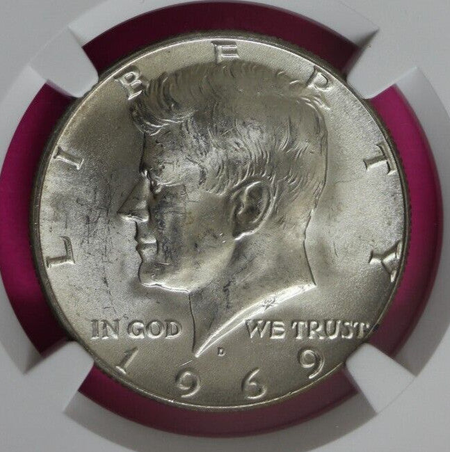 1969 D MS 64 Kennedy Half Dollar NGC Graded Certified Authentic Slab Silver 1368