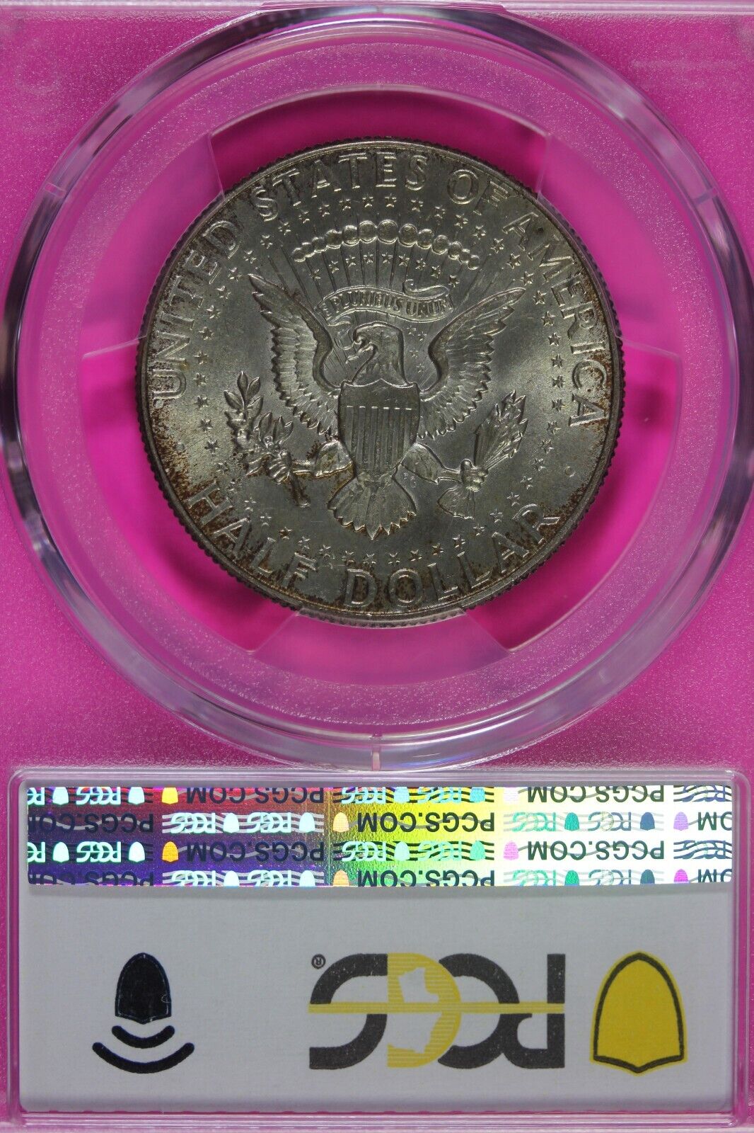 Toned 1966 Silver MS 65 John F Kennedy Silver Half Dollar PCGS Graded Slab 138