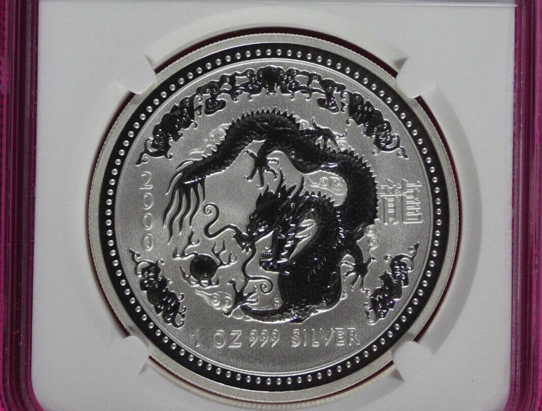 2000 MS 69 Year Of The Dragon Australia Lunar NGC Certified Authentic Slab 887