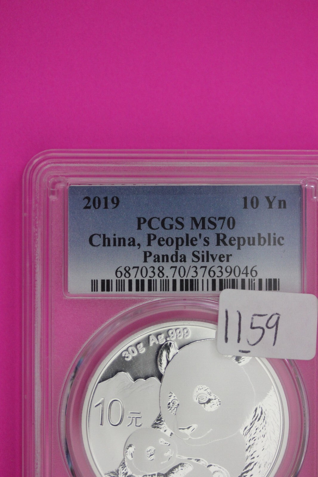2019 MS 70 China Panda 1 OZ Silver Coin PCGS Certified Graded Authentic 1159