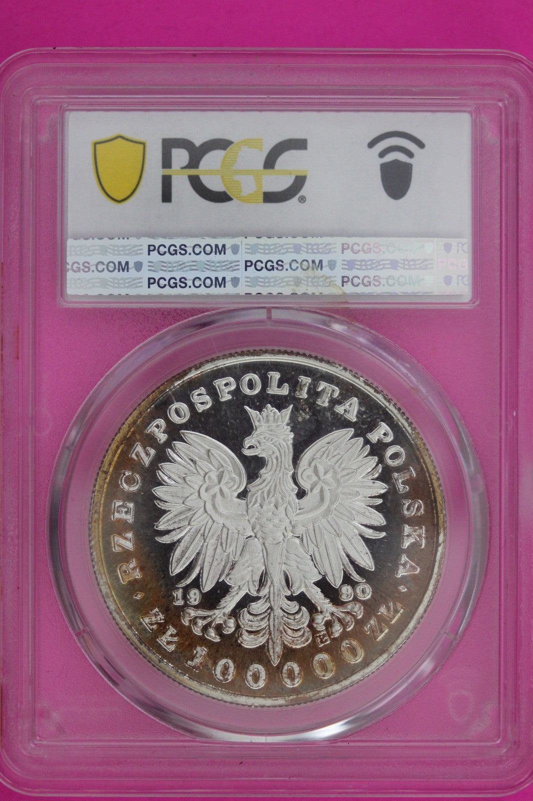 1990 PR 68 DCAM Poland 100K Pilsudski PCGS Certified Graded Authentic Slab 1215