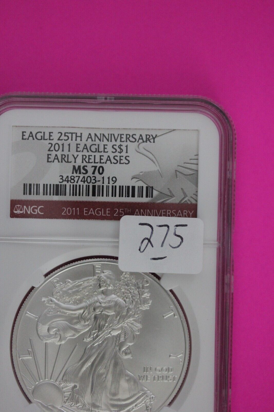 2011 MS 70 Silver American Eagle 25th Anniversary NGC Graded First Releases 275