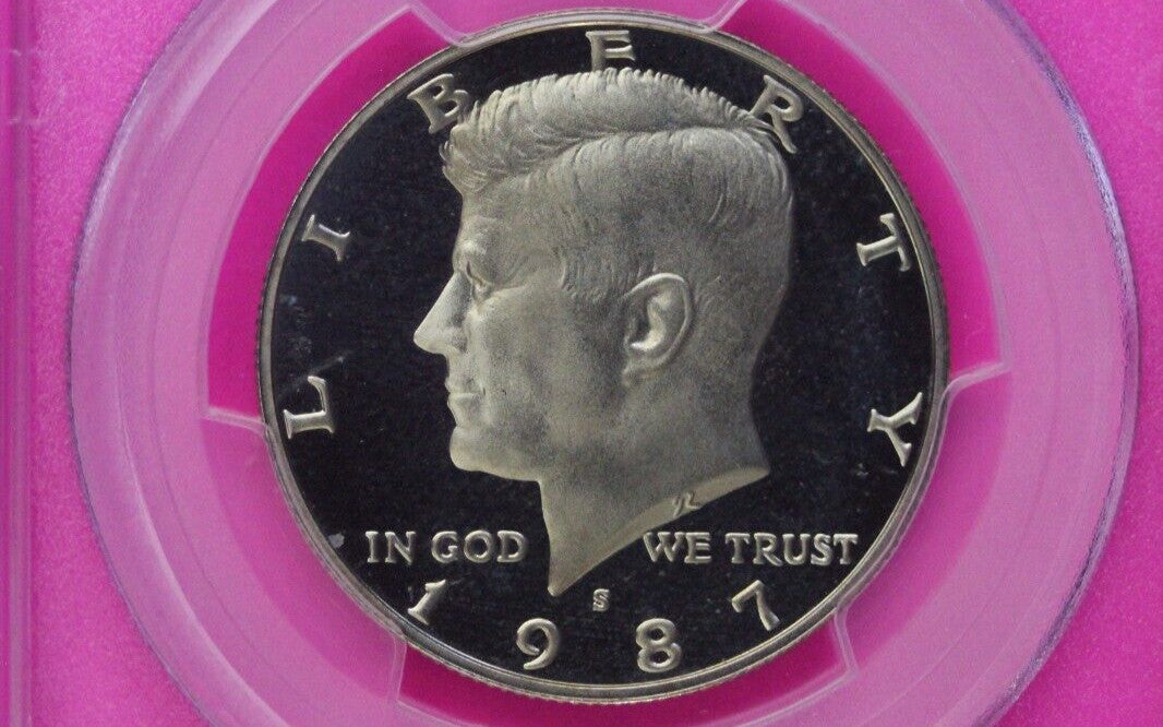 1987 S PR 69 Deep Cameo John Kennedy Clad Half Dollar JFK Label PCGS Slab 1123