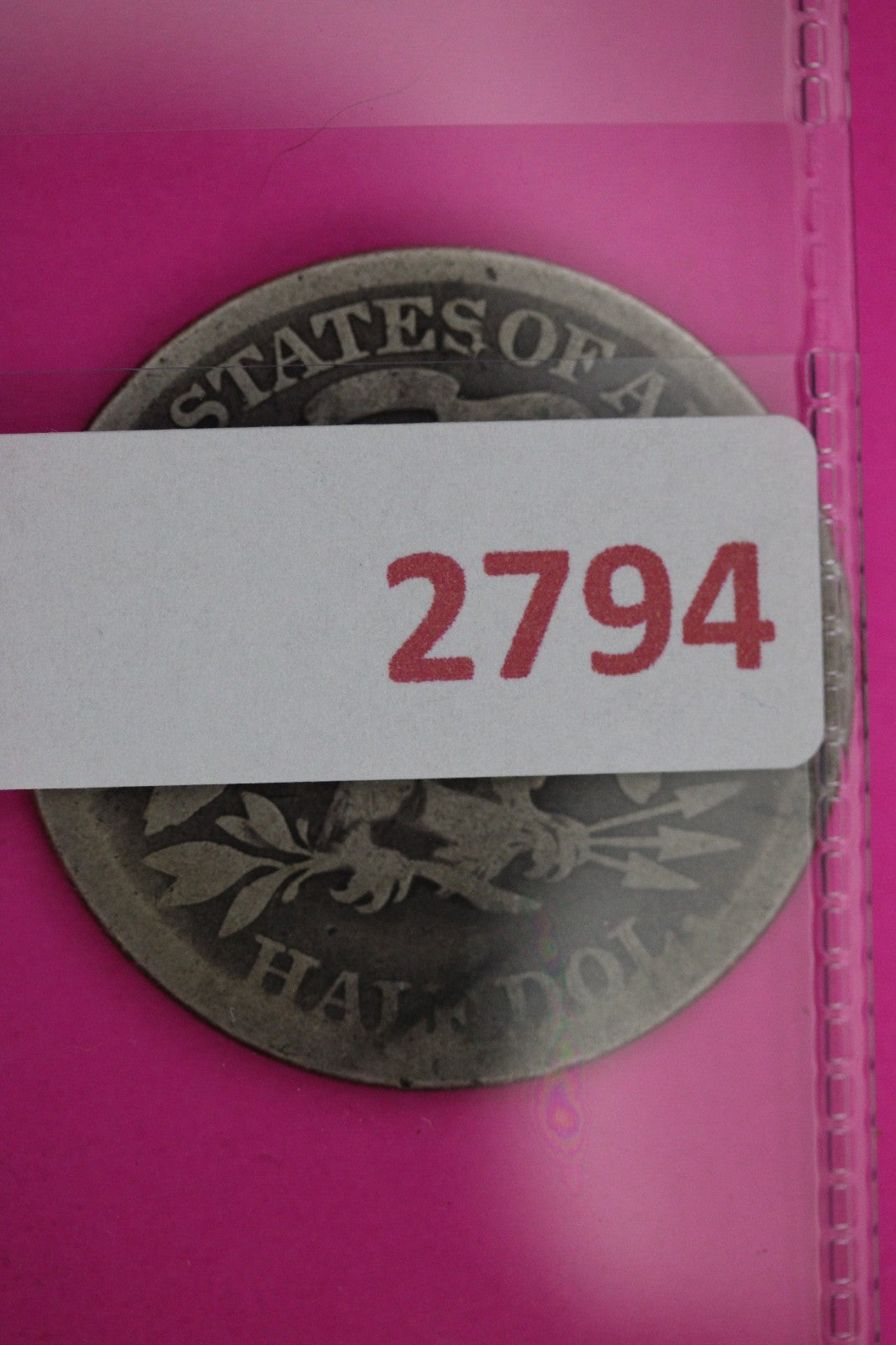 1877 P Seated Liberty Half Dollar Silver Exact Coin Shown Low Grade Filler 2794