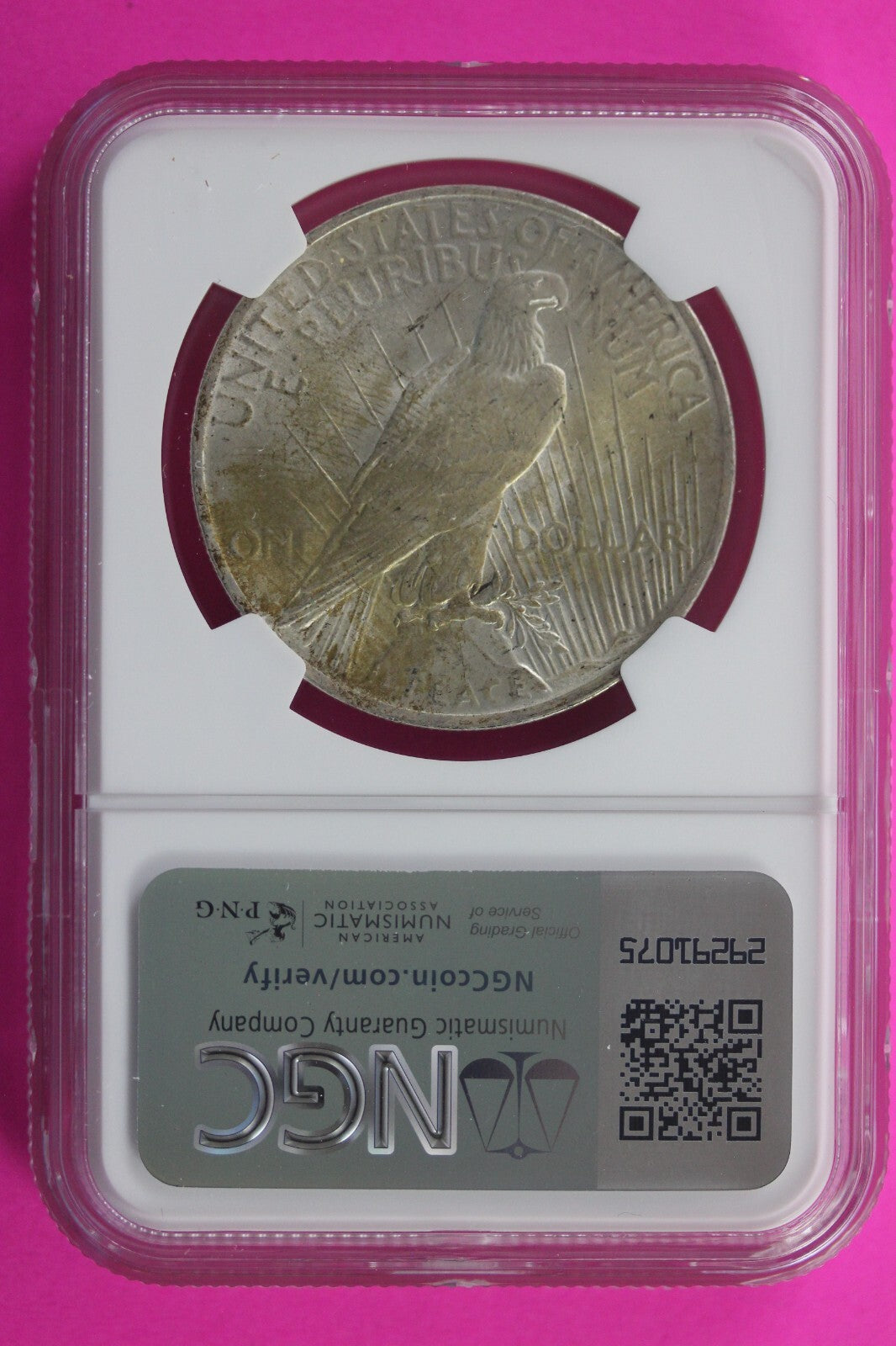 1923 P MS 63 Liberty Peace Silver Dollar NGC Certified Authentic Graded Slab 135