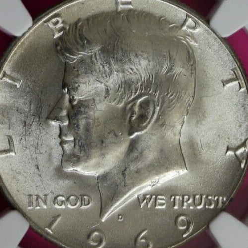 1969 D MS 64 Kennedy Half Dollar NGC Graded Certified Authentic Slab Silver 1368