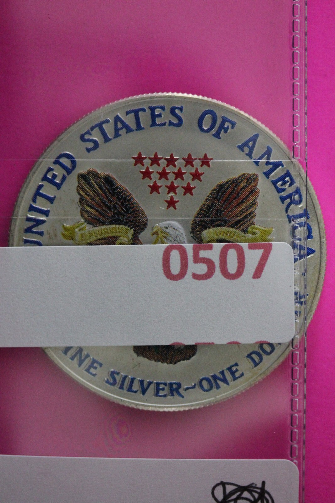 Colorized 2001 American Silver Eagle 1 Ounce .999 Fine Exact Coin Shown N0507