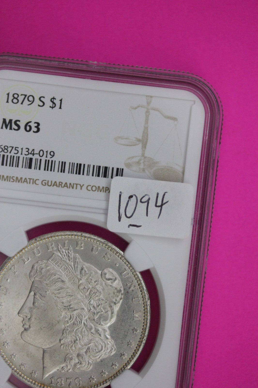 1879 S MS 63 Liberty Morgan Silver Dollar NGC Certified Graded Authentic 1094