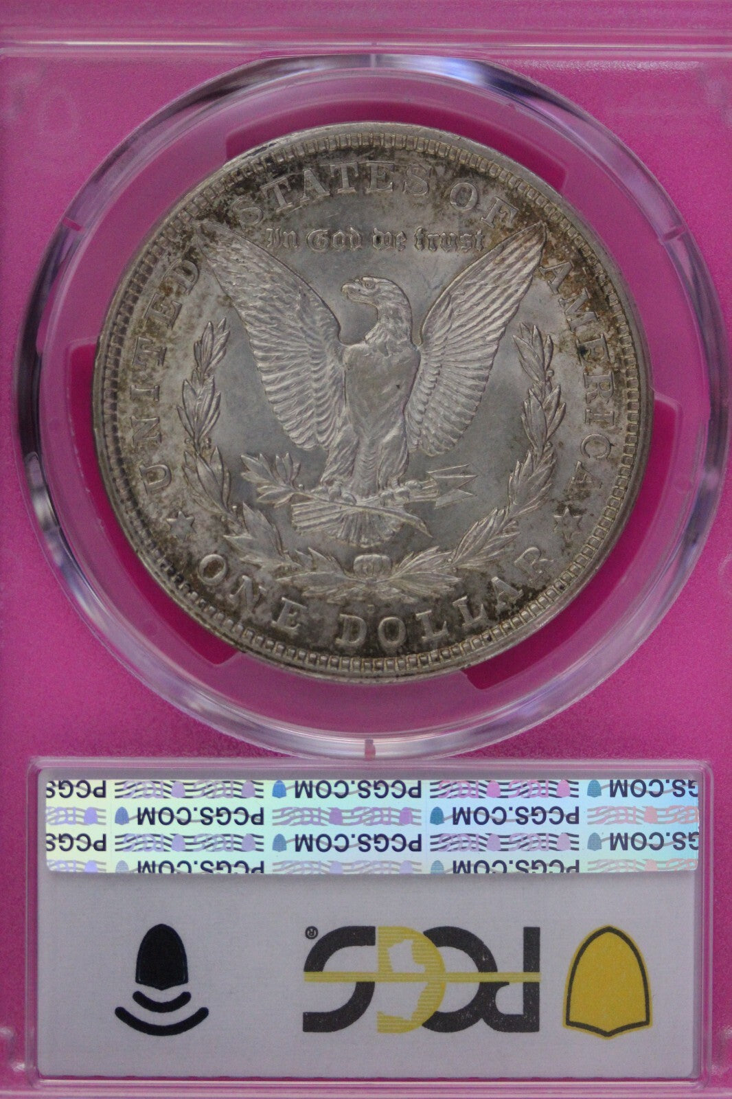 Toned 1921 D MS 62 Morgan Liberty Silver Dollar PCGS Certified Graded Slab 374