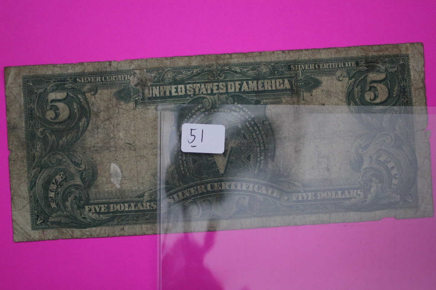 1899 $5 Five Dollars Indian Chief Silver Certificate FR 273 Authentic Bill 51