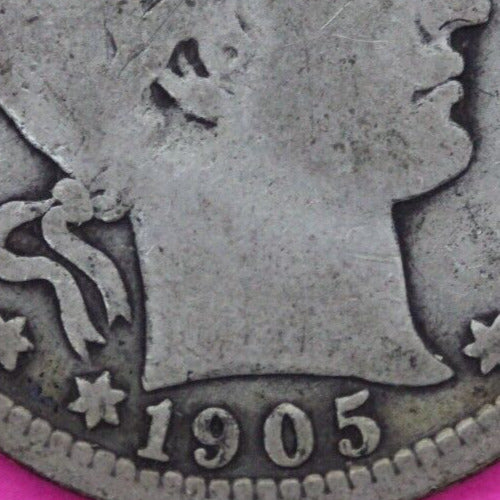 1905 P Barber Liberty Silver Quarter Scarce Semi Key Date Philadelphia Mint 46