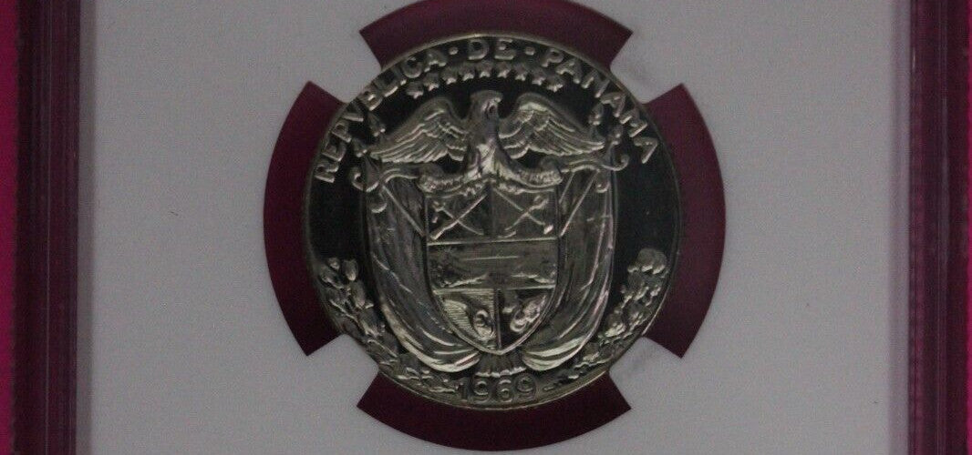 Top Pop 1969 Panama PF 69 Proof 1/4 Balboa NGC Graded Certified Slab 1022