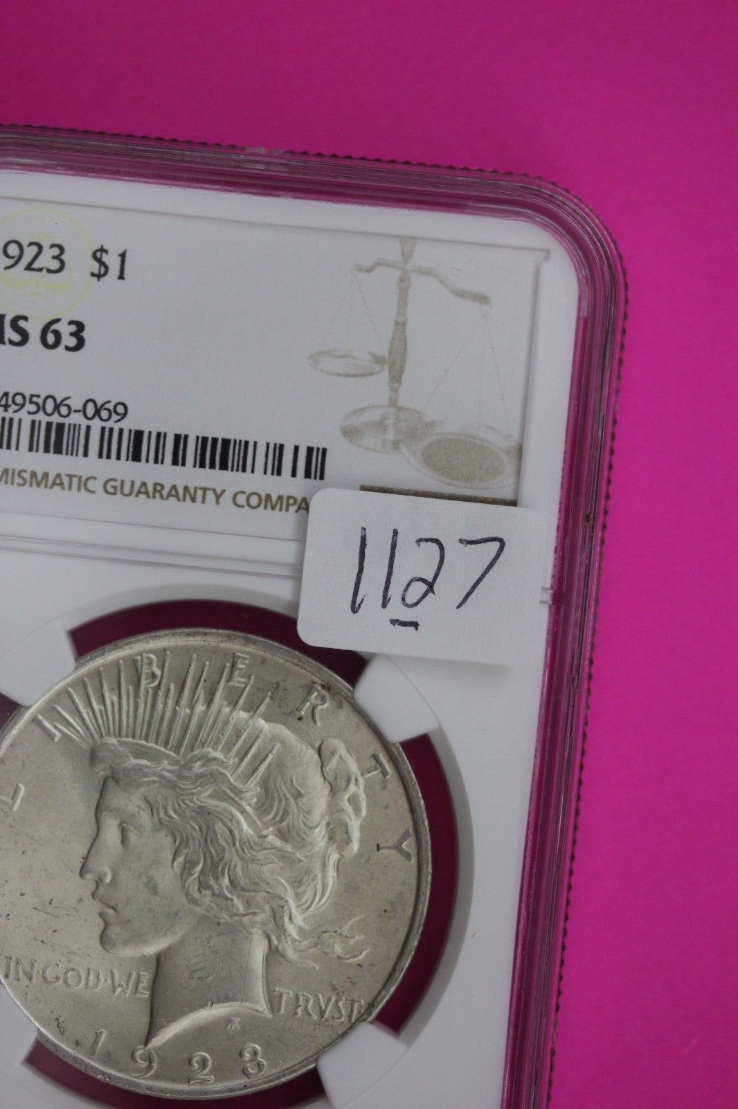 1923 P MS 63 Liberty Peace Silver Dollar NGC Certified Graded Authentic 1127