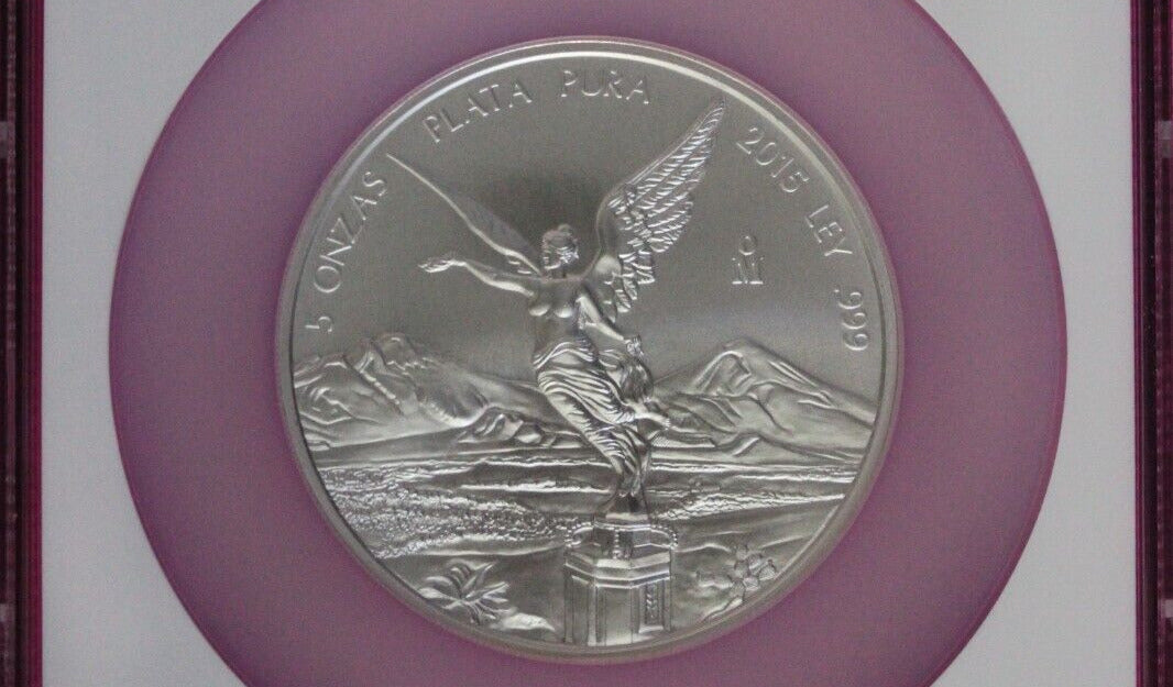 Top Pop 2015 Mo MS 70 Mexico Libertad 5 Onza 5 Ounces Silver NGC Graded 7125
