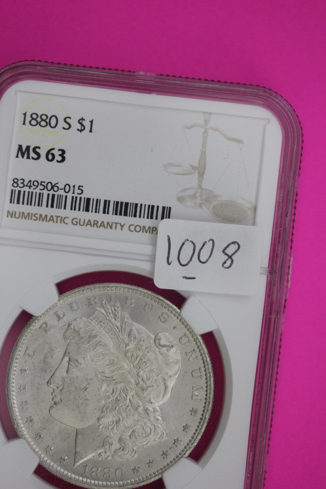 1880 S MS 63 Liberty Morgan Silver Dollar NGC Certified Graded Authentic 1008