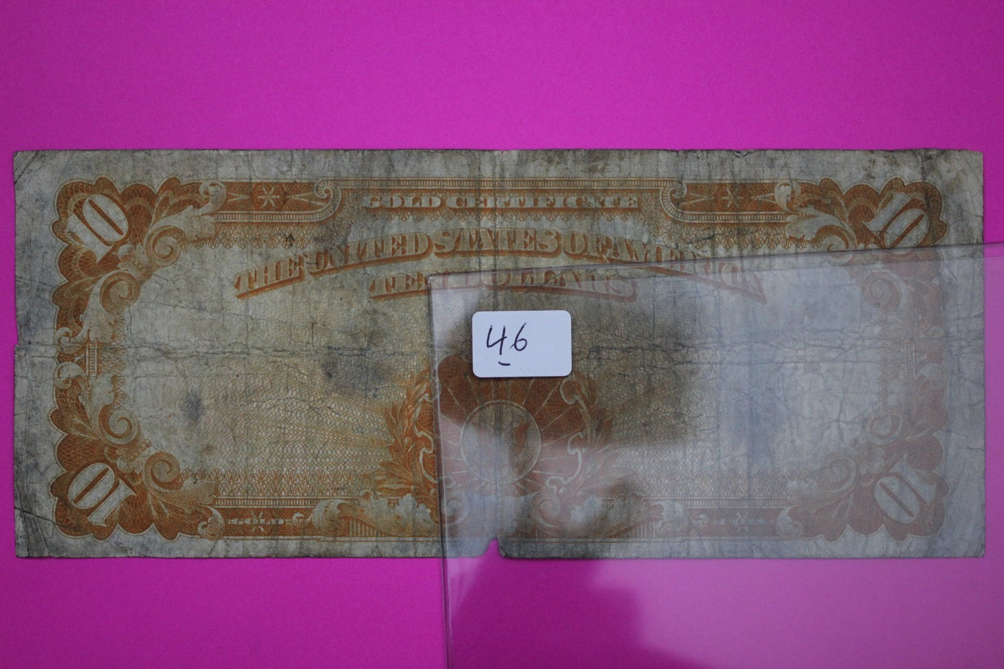 1922 $10 Ten Dollars Gold Certificate FR 1173 Guaranteed Authentic & Genuine 46