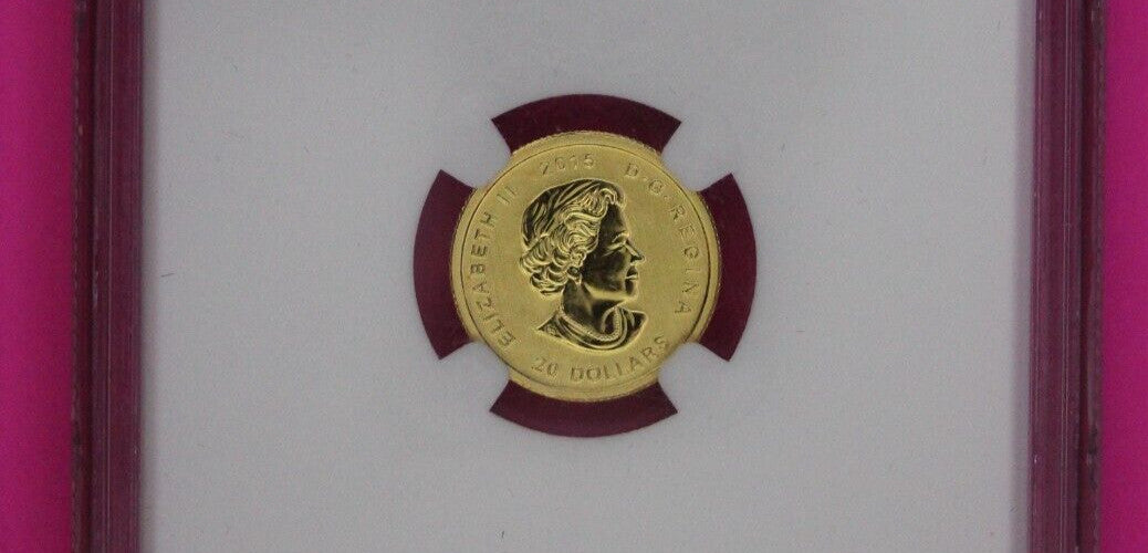 2015 1/10th Once .999 Fine Gold MS 69 Canada Howling Wolf Call Of Wild NGC 624