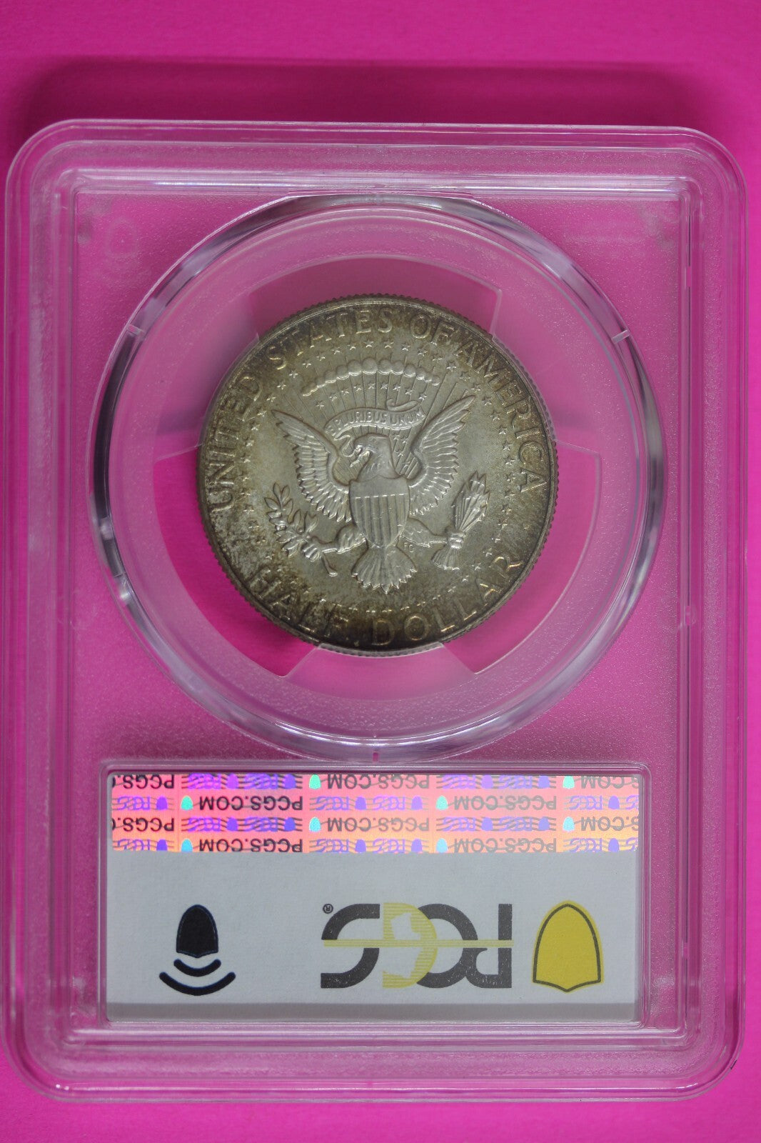 Toned Color 1964 P MS 65 John Kennedy Half Dollar PCGS Trueview Slab 1516