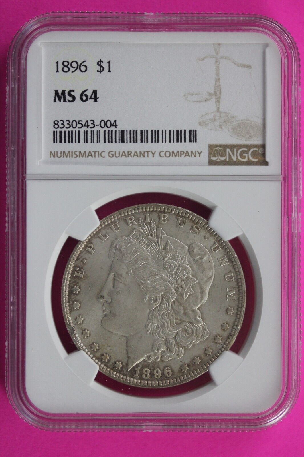 1896 P MS 63 Liberty Morgan Silver Dollar NGC Certified Graded Authentic 479