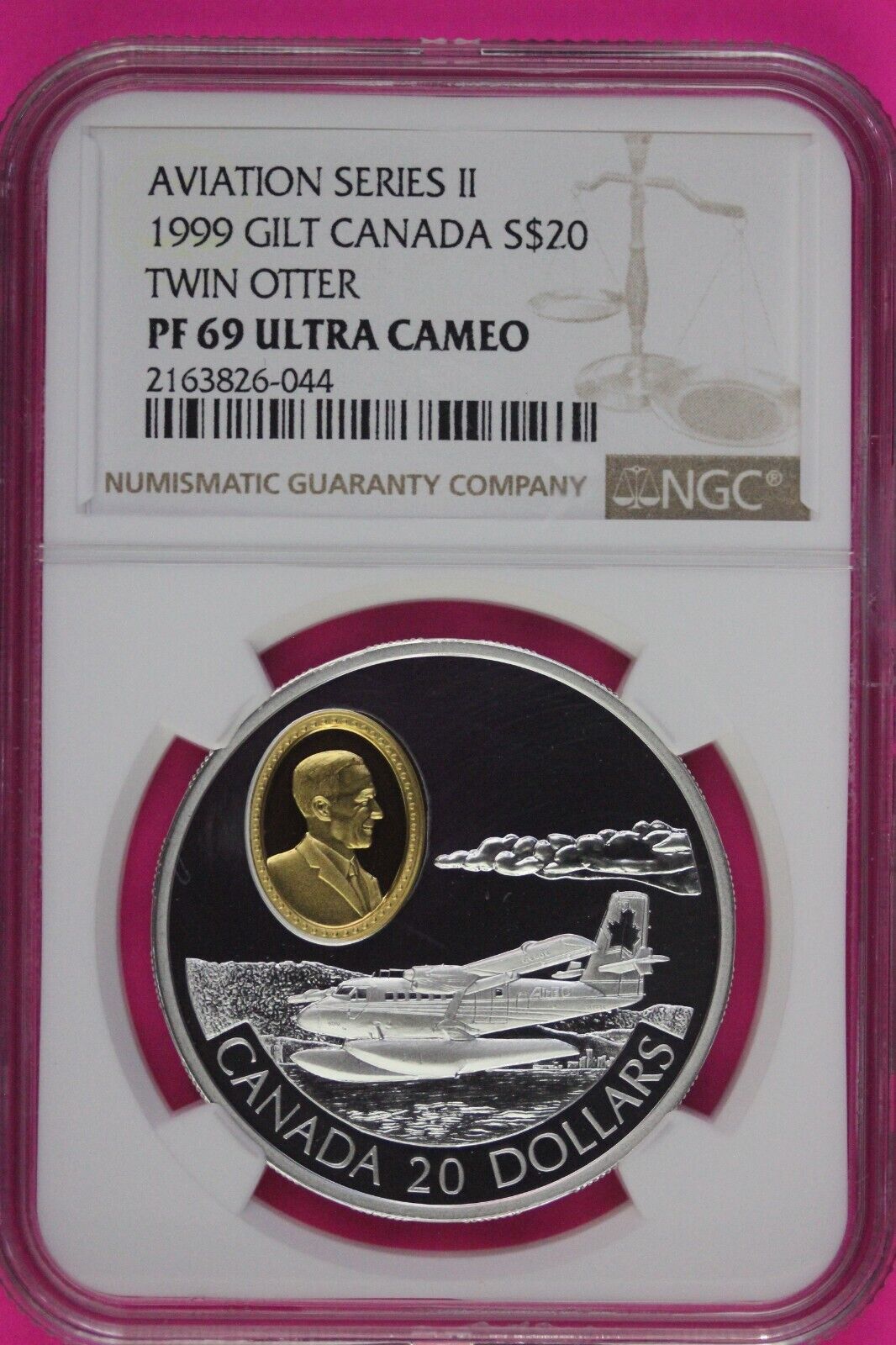 1999 PF 69 Ultra Cameo Canada Kilt Aviation Series Twin Otter $20 NGC Slab 1061