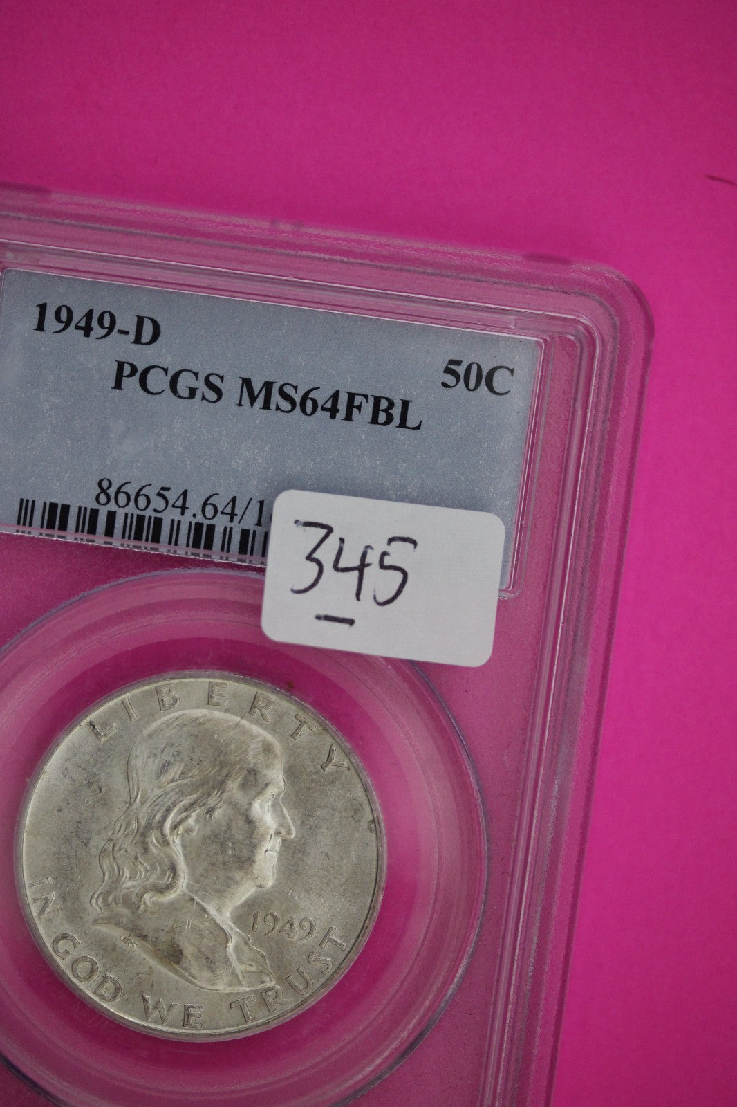 Full Bell Lines 1949 D MS 64 FBL Ben Franklin Half Dollar Silver Coin PCGS 345