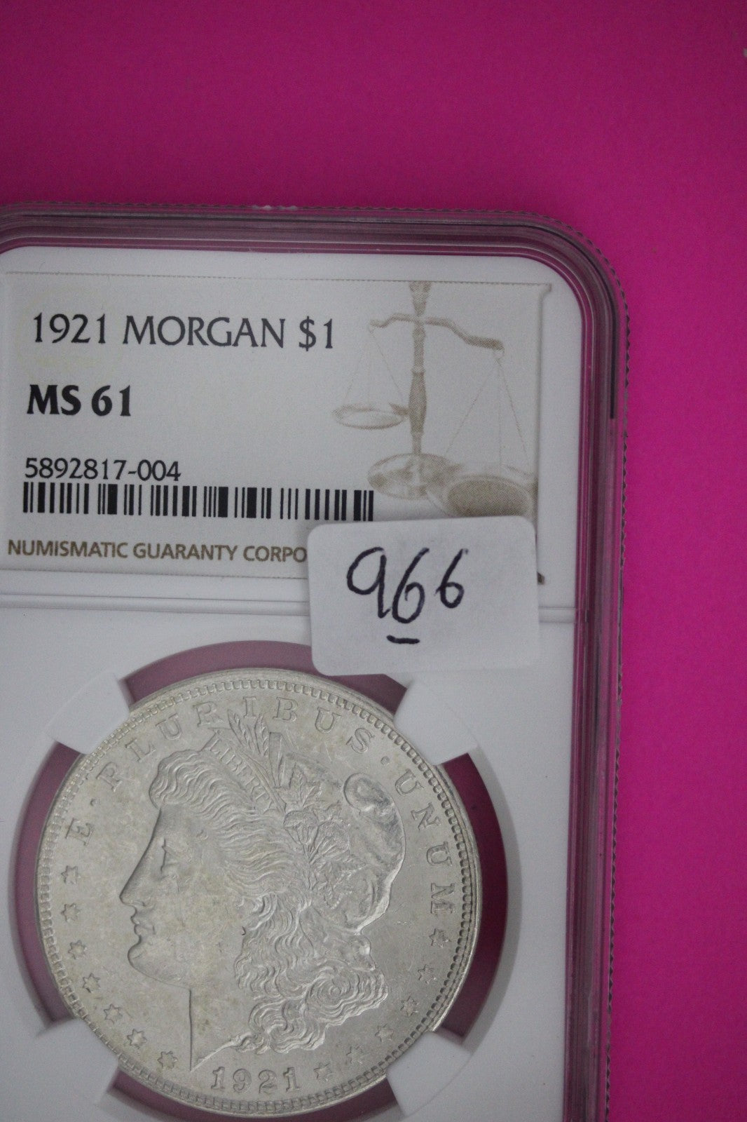 1921 P MS 61 Liberty Morgan Silver Dollar NGC Certified Graded Authentic 966