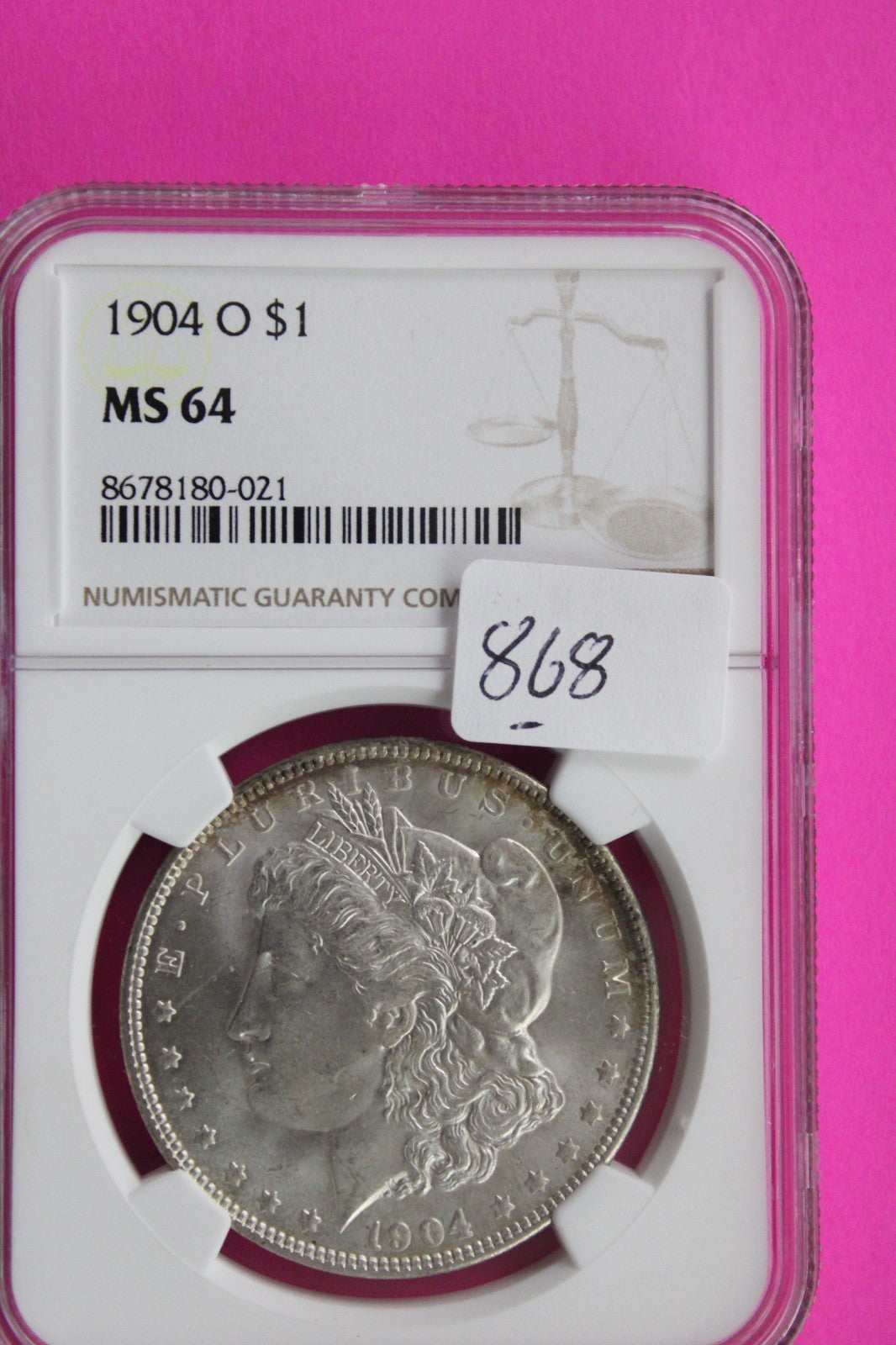 1904 O MS 64 Liberty Morgan Silver Dollar NGC Certified Graded Authentic 868