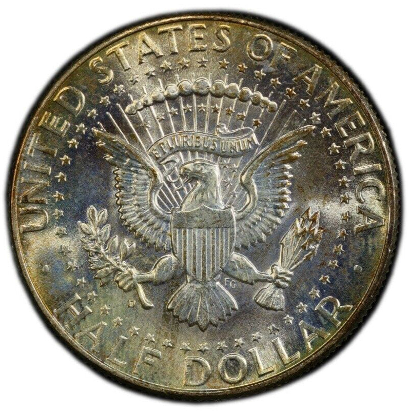 Toned 1964 D Silver MS 65 John F Kennedy Silver Half Dollar PCGS Graded 297