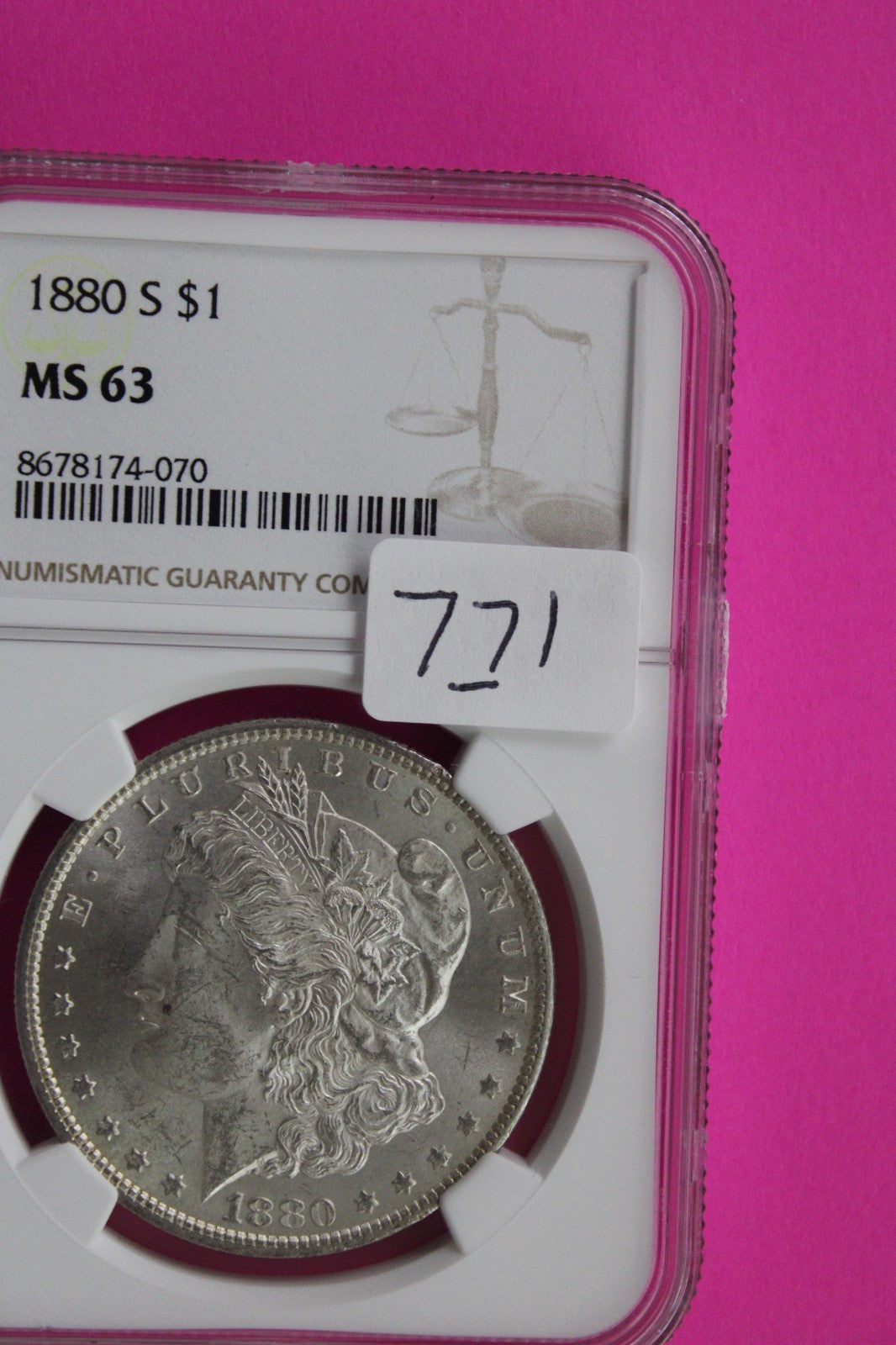 1880 S MS 63 Liberty Morgan Silver Dollar NGC Certified Graded Authentic 771