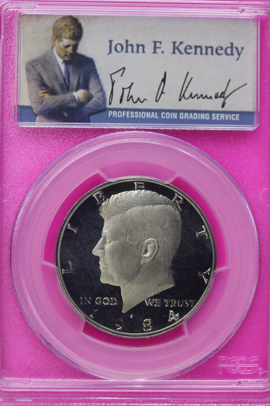 1984 S PR 69 Deep Cameo John Kennedy Clad Half Dollar JFK Label PCGS Slab 1120