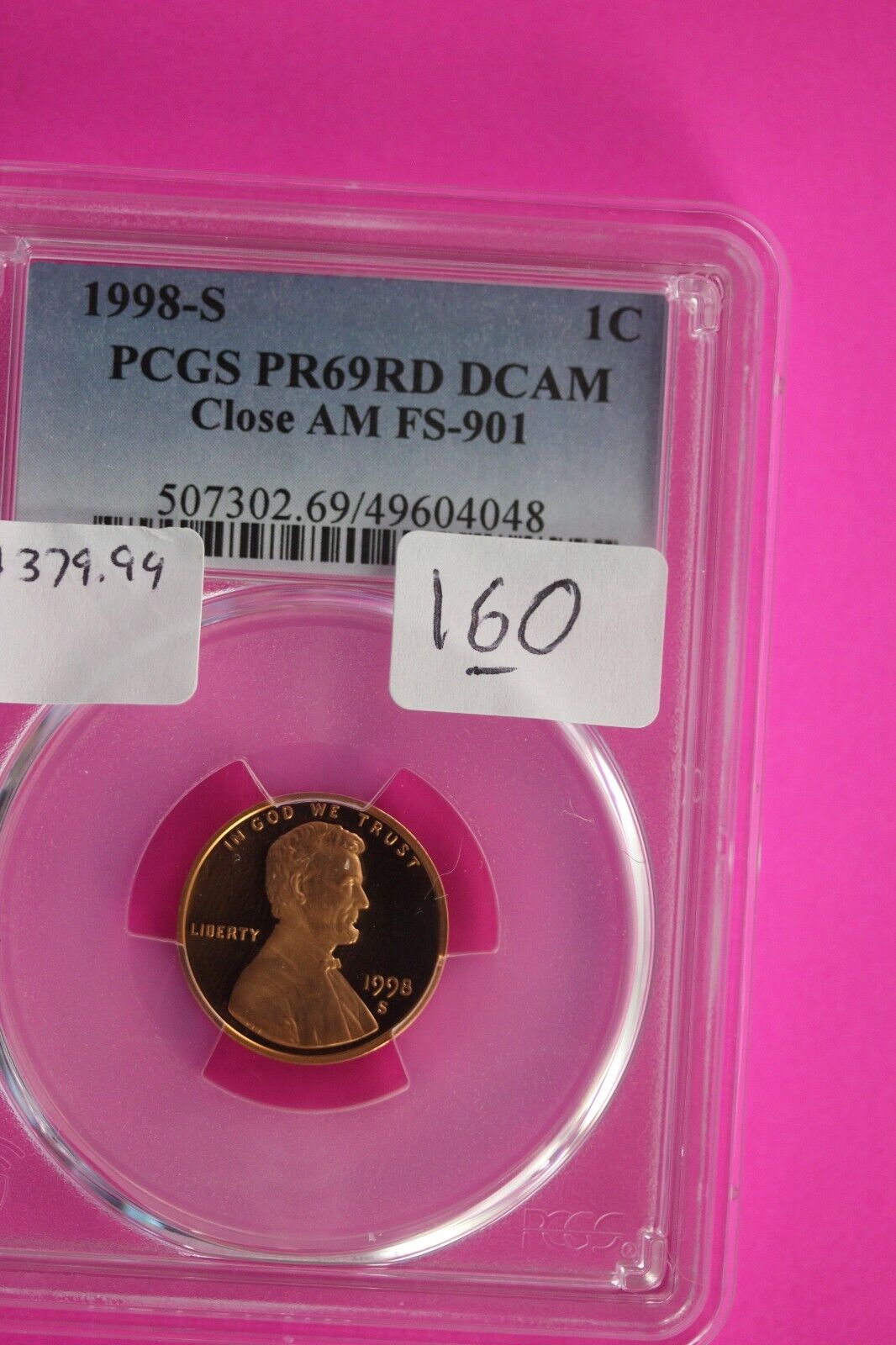 1998 S PR 69 Red DCAM Close AM FS-901 Lincoln Memorial Cent PCGS Certified 160