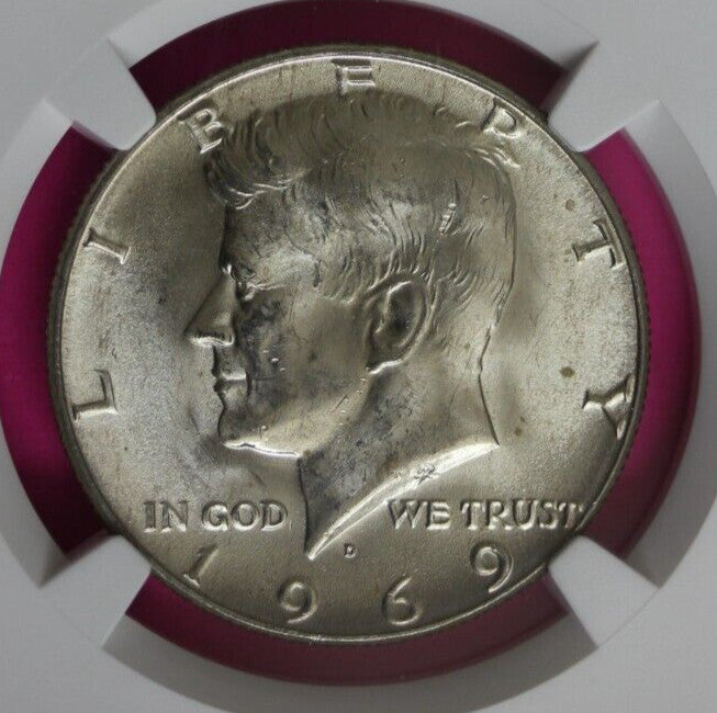 1969 D MS 64 Kennedy Half Dollar NGC Graded Certified Authentic Slab Silver 1379