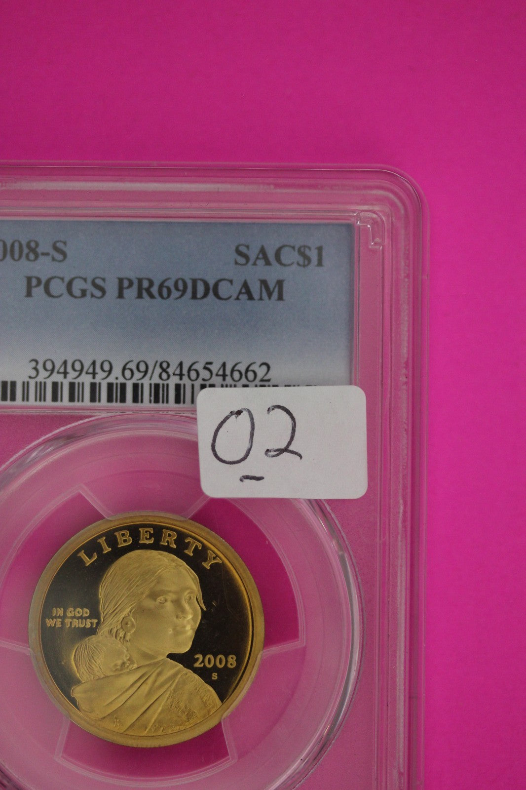 2008 S PR 69 Sacagawea Dollar Native American NGC Certified Authentic Slab 02
