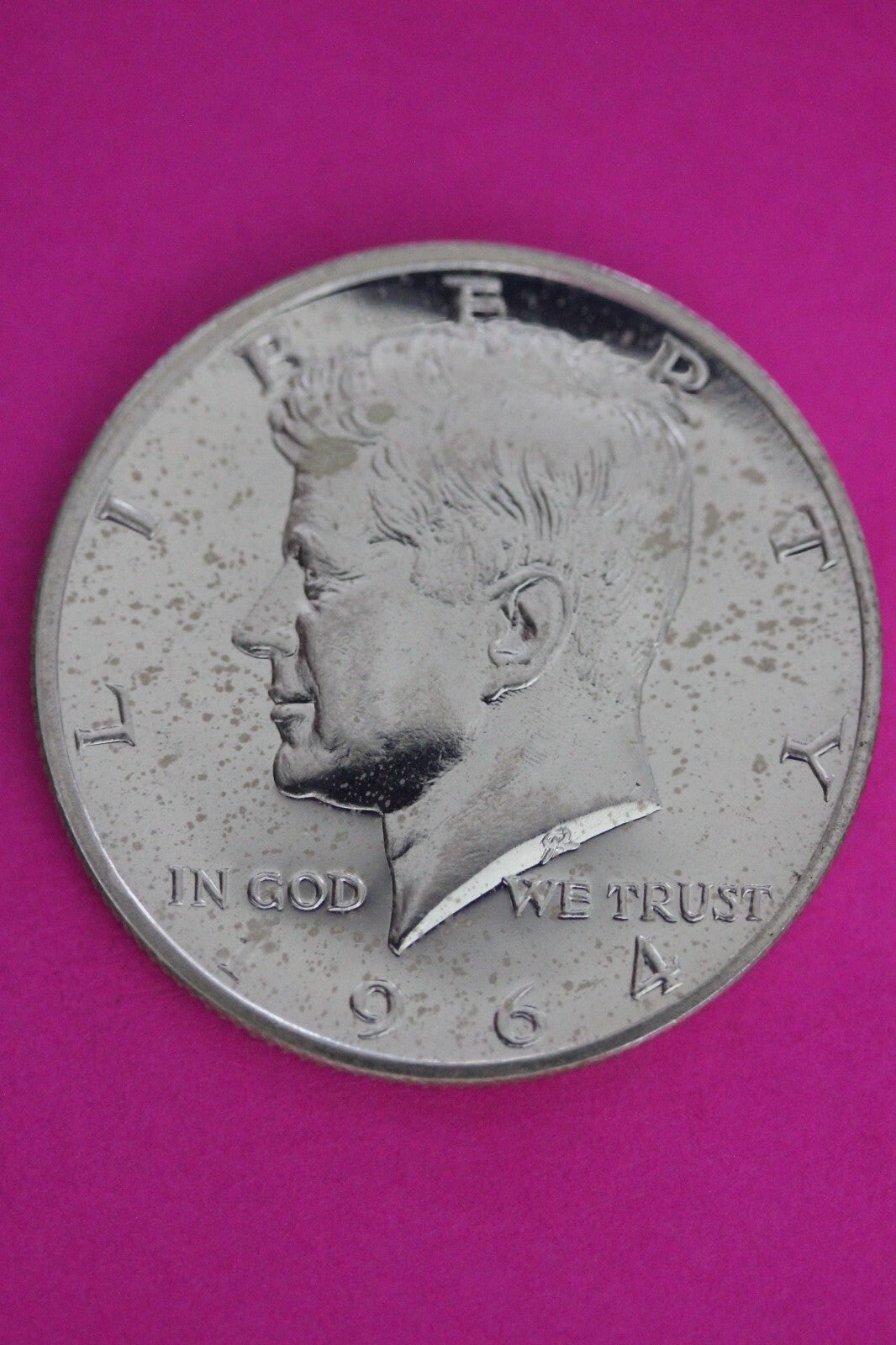 Accented Hair 1964 Proof John F Kennedy Silver Half Dollar Milk Spots N469