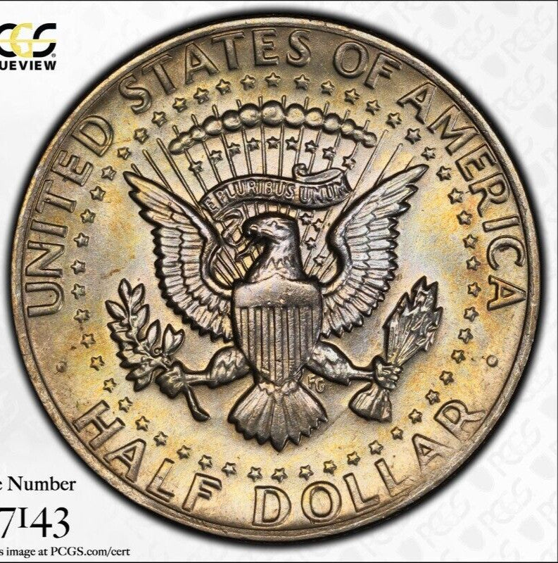 Toned Color 1980 P MS 66 Kennedy Half Dollar PCGS Graded Trueview Slab 1216