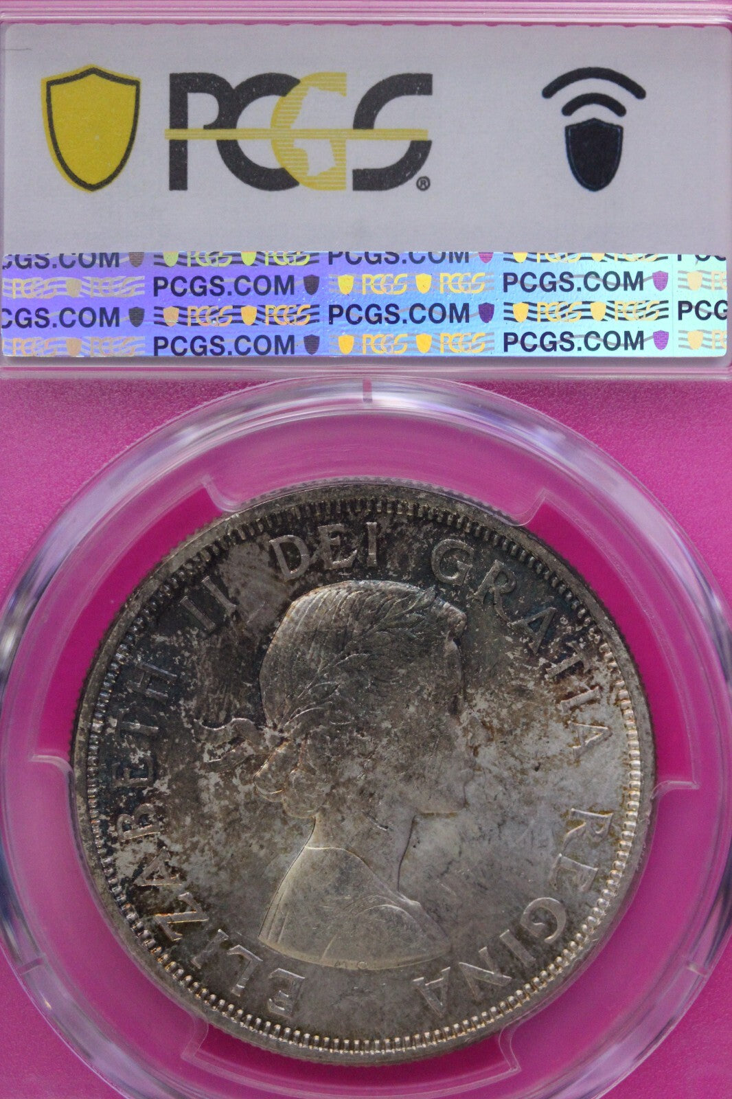Golden Blue Toned 1964 MS 64 Canada Confederation Silver Dollar PCGS Graded 732
