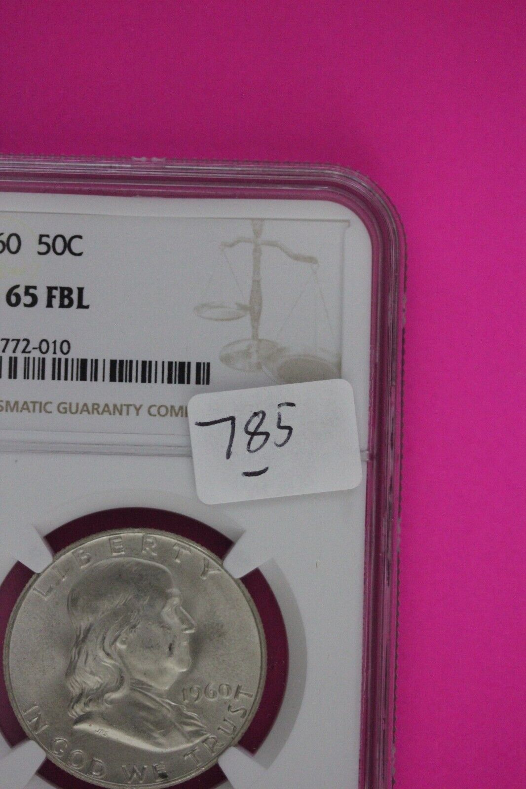 Full Bell Lines 1960 P MS 65 FBL Ben Franklin Half Dollar Silver Coin NGC 785
